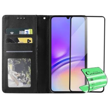 Imagem de Capa Capinha Carteira Flip e Película Cerâmica 9D Não Quebra Compatível Samsung Galaxy A05