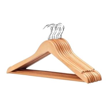 Imagem de Kit 6 Cabides Roupas Madeira Kala