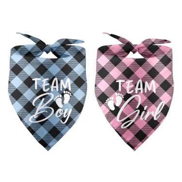 Imagem de Bandana It's a Boy It's a Girl Dog Anúncio de Gravidez Revelação de Gênero Bandana Anúncios de Bebê Ideias Foto Adereço Lenço Pet Acessórios para Amantes de Cachorros Pacote com 2