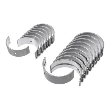Imagem de ACROPIX Kit de rolamento principal e biela Nº 1170116010/130411604040 para Toyota Corolla 1985-1997 Rolamento da haste do virabrequim do motor metal prateado 18 peças