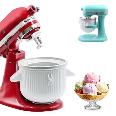 Imagem de Acessório para máquina de sorvete para auxílio de cozinha, tigela de sorvete de 2 litros compatível com batedeiras KitchenAid de 4,5/5 litros e 6Qt, máquina de sorvete de iogurte congelado e sorvete