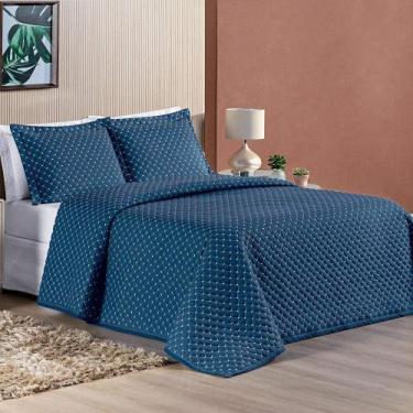 Imagem de Cobre Leito King Doroty Micropercal 100% Poliéster - Azul - Lilly Home
