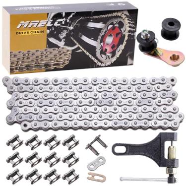Imagem de MRELC 420 102 Links Corrente E Rolo Tensor De Corrente Para Serviço Pesado Para Motos De Terra De 50Cc-140Cc, Pit Bikes, Atvs, Karts - Crf50, Xr50, Pw80, Ssr, Tao Tao, Coolster, Kazuma, Baja, Ice Be