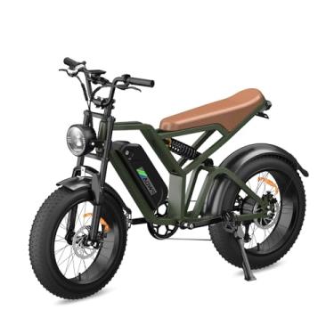 Imagem de Bicicleta Elétrica para Adultos, Pneu Largo de 20”x4”, Motor Sem Escova de 500W e 70NM, Bicicleta Elétrica de Motocicleta de 7 Velocidades, Bateria de 48V, Moto de Terra Até 45Km/h