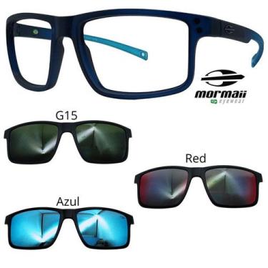 Imagem de Oculos Mormaii Swap 5 6127 KC6 Azul Fosco Com 3 Clipons, G15, Azul, Re