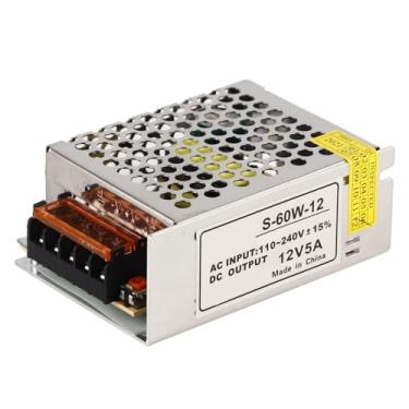 Imagem de Fonte de alimentação de comutação regulada universal, ac 110v 220v para dc 12v 5a 60w, conversor de tensão de fonte de alimentação para cctv