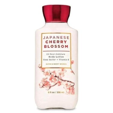 Imagem de Bath and Body Japanese Cherry Blossom 24 Hour Moisture Super Smooth Body Lotion with Shea Butter, Coconut Oil and Vitamin E 8 fl oz / 236 mL