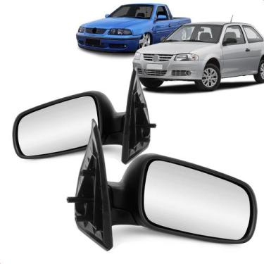 Imagem de Par Retrovisor Externo Gol Saveiro G3 G4 1999 a 2014 2 Portas Fixo - R