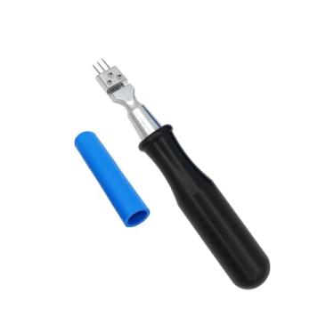 Imagem de TUOREN Ferramenta de afinação de martelo de piano de metal Agulhas de três posições com alça de plástico, capa protetora de borracha, ferramenta de reparo de piano