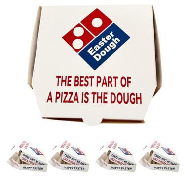 Imagem de Pacote com 4 recheios de cesta de Páscoa, caixa de dinheiro para presente para crianças adolescentes, porta-dinheiro, porta-cartões de presente, mini caixa de pizza surpresa de massa de Páscoa para