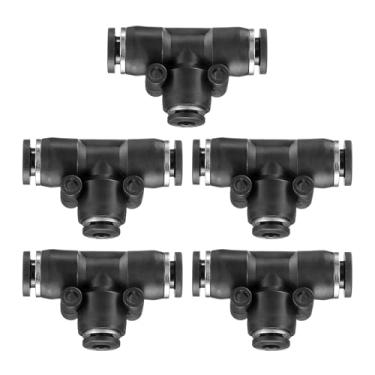 Imagem de HARFINGTON 5 peças de acessórios push to connect tubo de 1/10.2 cm OD x 5/81 cm OD, kit de encaixe pneumático de mangueira de ar de conexão rápida de plástico em T que reduz 3 maneiras conector de