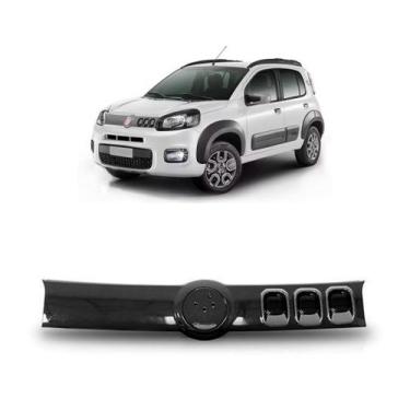 Imagem de Grade Radiador Uno 2015 A 2018 Sport Preto Brilhante Moldura Cinza - S