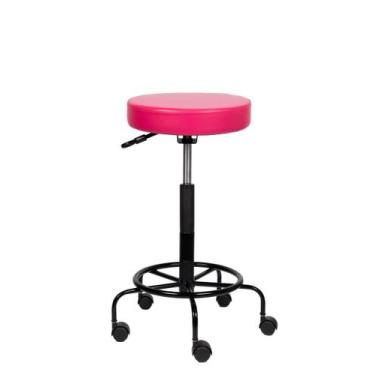 Imagem de Cadeira Mocho Rosa celeste Estética Giratória maca sem encosto altura 