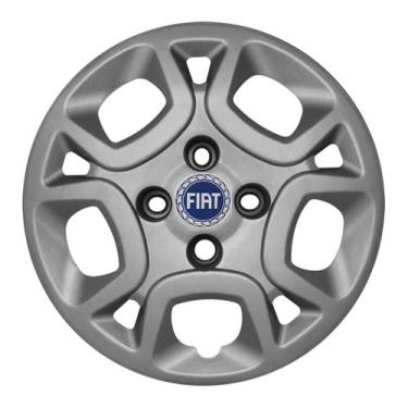 Imagem de Calota aro 14 prata 077cb pta cubo baixo + emblema fiat azul - Garagem