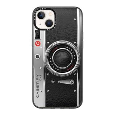 Imagem de CASETIFY Capa compacta para iPhone 14 Plus [1,2 m. 2X proteção contra quedas de nível militar/fina/leve] - capa para câmera - clássica - preta transparente