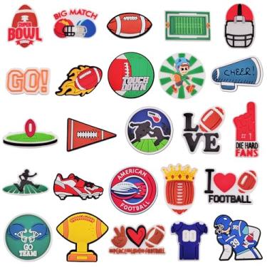 Imagem de YMHOETS 25 30 peças de pingentes de calçados esportivos para meninos, homens, videogame, acampamento, pesca, tamancos, decorações de sapatos, acessórios para lembrancinhas de festa infantil, Borracha