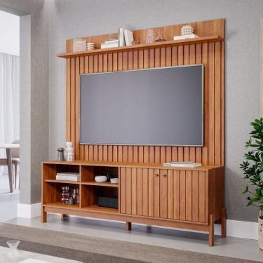 Imagem de Conjunto Rack Holanda e Painel Trend para Tv de até 70 Polegadas 100% Mdf Espresso Móveis Cinamomo