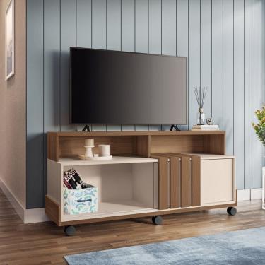 Imagem de Rack para TV até 50 Polegadas Ripado 1 Porta Graci 1.3 HB Móveis