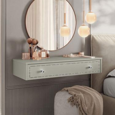 Imagem de Penteadeira Suspensa Strass 1 Gaveta 19519 Off White - Olivar Móveis