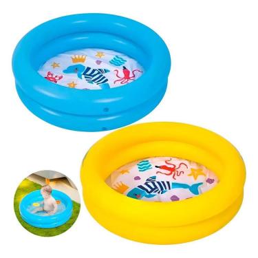 Imagem de Piscina Inflável Redonda Animais Marinhos Infantil 46Litros