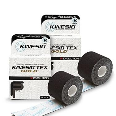 Imagem de Kinesio Taping - Fita Atlética Terapêutica Elástica Tex Gold Fp - Preto – 2 Pol. X 13 Pés - Pacote Com 2