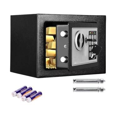 Imagem de FINYQBET Cofre Eletrônico e de Segurança - Cofre Digital com Senha de 3-8 Dígitos, à Prova de Fogo e Água, para Casa, Escritório, Hotel - Feito em Aço Reforçado, Montagem em Parede ou Chão