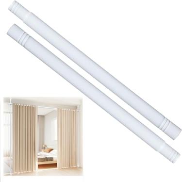 Imagem de Hastes de extensão para varão de cortina divisor de quarto, haste de aço inoxidável de 2,5 cm, extensor divisor de sala do chão ao teto, branco, 35,5 cm
