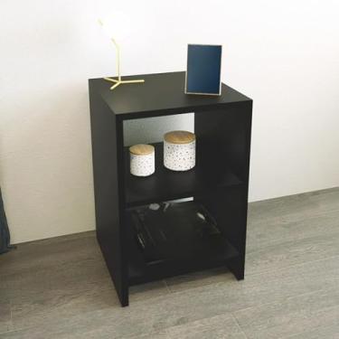 Imagem de Mesa De Cabeceira Nicho Quarto Casal Decoração (Preto)