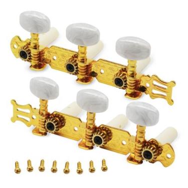 Imagem de Pegs de afinação para guitarra clássica SAPHUE Gold com pérola branca