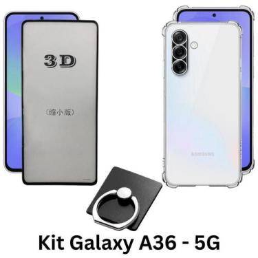 Imagem de Capinha Silicone Anti Shock + Película Frontal 3D de Vidro + Anel Supo