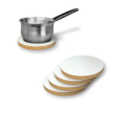 Imagem de Descanso Panela Quente 4pçs 19cm em MDF 15mm Resistente MDF Artesenato