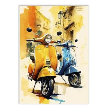 Imagem de Placa Decorativa Scooter Lambreta Itália Decoração Poster Quarto Sala