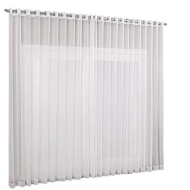 Imagem de Cortina De Sem Forro Para Sala E Quarto (6.00x2.80)(6.00x2.50)(6.00x2.20)(6.00x2.00)(Branco,6,00x2,50)