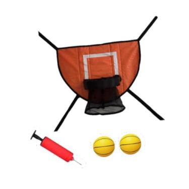Imagem de YIJU Mini cesta de basquete para trampolim, acessório de trampolim para todas as idades, para crianças e adultos, gol de basquete, rodapé leve, Laranja