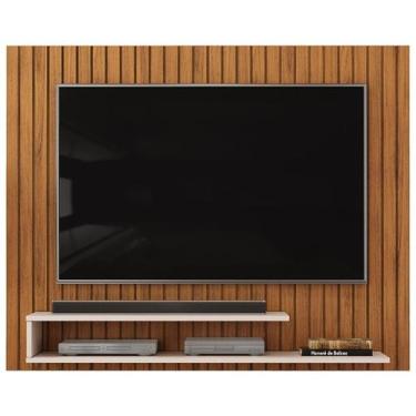 Imagem de Painel Para Tv 55 Pol Ripado 134 cm Ripe Freijo Off White Dj Moveis - 