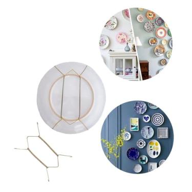Imagem de Suporte Gancho Mola Dourada Prato Decorativo Parede Pendura (Bolo)