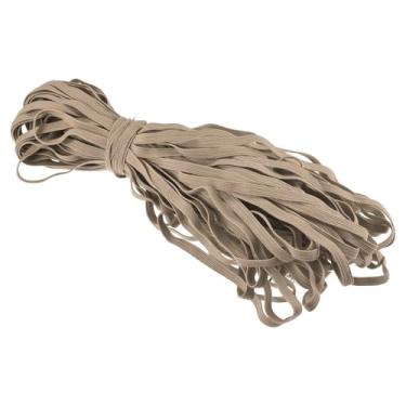 Imagem de Boxonly Faixas elásticas para costura cáqui 1/10.2 cm 33 jardas, faixa elástica de malha pesada, 0,6 cm de largura, carretel elástico, faixa de costura para perucas e calças