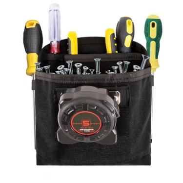 Imagem de Pequena bolsa de ferramentas com clipe de cinto, bolsa de ferramentas para eletricistas, acessório de bolso mini organizador para cintos de ferramentas, 5 bolsos ótimo para eletricistas, tecnologia