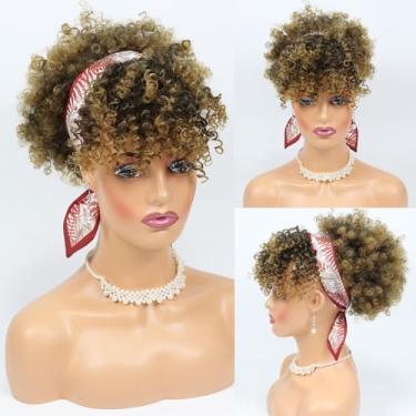 Imagem de MKJVEN Rabo De Cavalo Cacheado Com Cordão Para Mulheres Negras, Extensão Curta T27, Peruca Afro Bufante, Apliques Cabelo (T27)