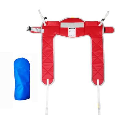 Imagem de EZ Assistive Eslinga Para Elevação De Pacientes Com Almofadas Grossas Elevação, Chuveiro E Vaso Sanitário - Inclui Fivela Cinto Opção Suporte Cabeça Disponível (Vermelha, Média, Sem Suporte, 1 Luva