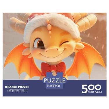 Imagem de Quebra-cabeça fofo dragão bebê 500 peças anime para adultos brinquedo divertido jogo intelectual alívio de estresse decoração de casa jogo educativo relaxamento e inteligência 500 peças (52 x 38 cm)