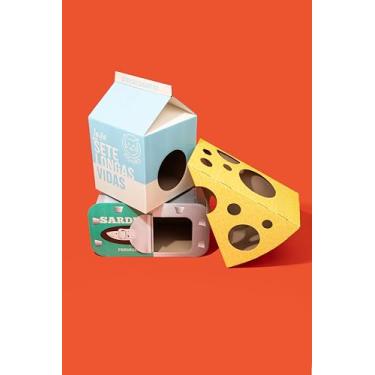 Imagem de Kit 3 Casas de Gato: Leite, Queijo e Lata Sardinha