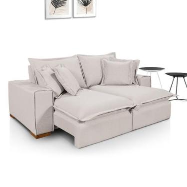 Imagem de Sofá Ravena Retrátil Reclinável Com Molas Ensacadas no Assento Tecido 