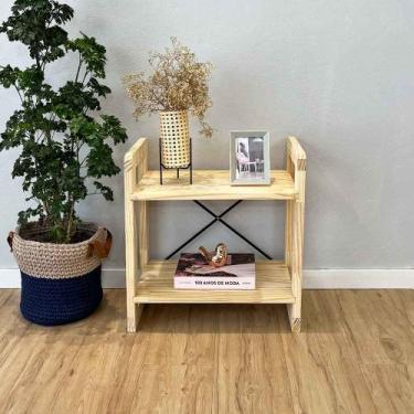 Imagem de Mesa Lateral de Madeira Pinus Linea Natural - ArtFactory Design
