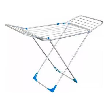 Imagem de Varal Roupas De Chão Grande Reforçado Com Abas Dobrável Retrátil Resistente