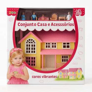 Imagem de Casinha de Boneca e Acessórios Brinquedo familiar Divertido Casa Completa Linha Premium M5 Armarinhos