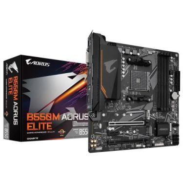 Imagem de Placa-Mãe Gamer Gigabyte B550M Aorus Elite Am4 Amd Micro-Atx