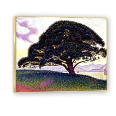 Imagem de NHLDZYH Moldura dourada. Impressões Paul Signac, (paisagem 14), reproduções de pinturas famosas, imagem de arte abstrata para sala de estar quarto decoração de casa. 70 x 84 cm - 27,5 x 33,1 pol