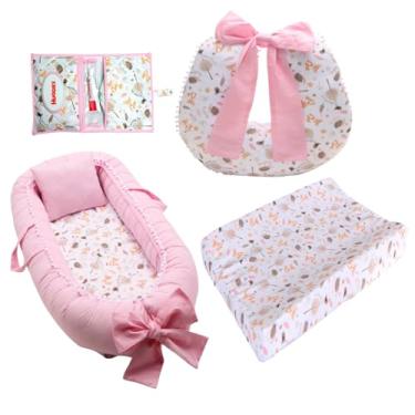 Imagem de Kit Ninho Redutor Bebê + Almofada Amamentação + Trocador Impermeável + Porta Lenço Menina Menino(FOX)
