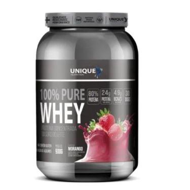 Imagem de 100 Pure Whey Sabor Morango 900g Unique Nutrition